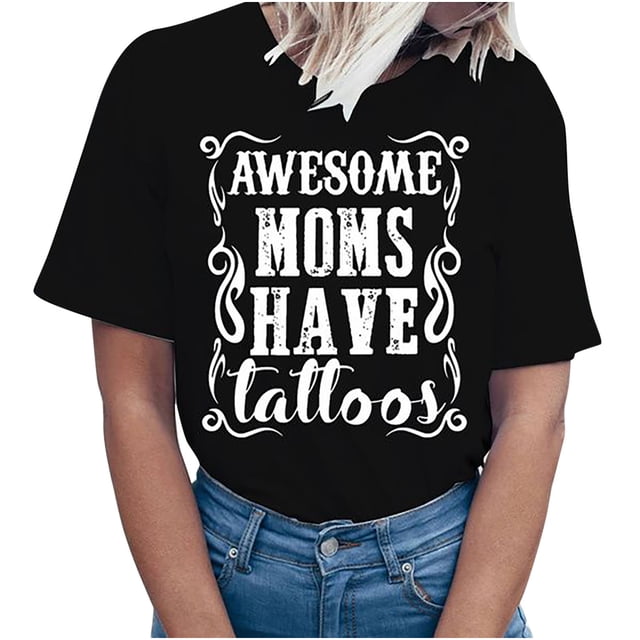 Camiseta de mujer Camisetas divertidas y lindas Camiseta de manga corta Regalo del día de la madre Blusa con estampado de letras personalizadas Pompotops hkajfhjk463584