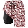 thumbnail image 3 of Men Hawaiian Print Beach Shorts – Tropical Palm Graphic Quick Dry Athletic Shorts With Mesh Lining Design, Vacation Casual Swim Inspired Bottoms For Pool Party Summer, 3 of 3