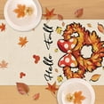thumbnail image 4 of Hello Fall Wreath Table Runner, White Autumn Maple Leaves Kitchen Dining Table Decor, Seasonal Burlap Home Decoration Indoor Outdoor Party Supply 13 x 108 Inch, 4 of 6