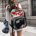 thumbnail image 3 of Iauyy Clear Backpack Heavy Duty PVC Transparent Backpack for College Workplace, Red Skiing, 3 of 8