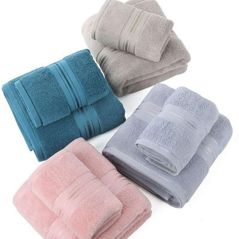BrylaneHome 6 Piece 100% Cotton Terry Towel Set - 2 Bath Towels 2 Hand  Towels 2 Washcloths, Soft and Plush Highly Absorbent - Charcoal Black 