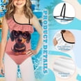 thumbnail image 6 of Uorisanigo Cute Dachshund Girls Swimsuit One Piece Ruffle Bathing Suit One Shoulder Polyester and Spandex Beach Swimwear, Size 3-4, 6 of 7