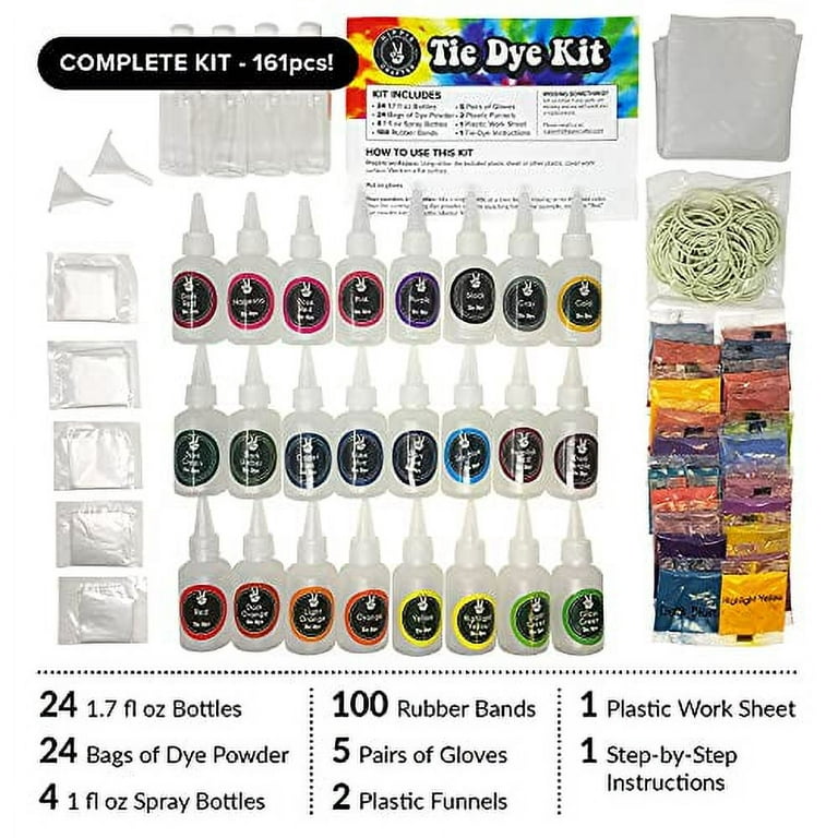 Meland Tie Dye Kit with 3 White T-Shirts, 18 Colors DIY Fabric Tye Dye for