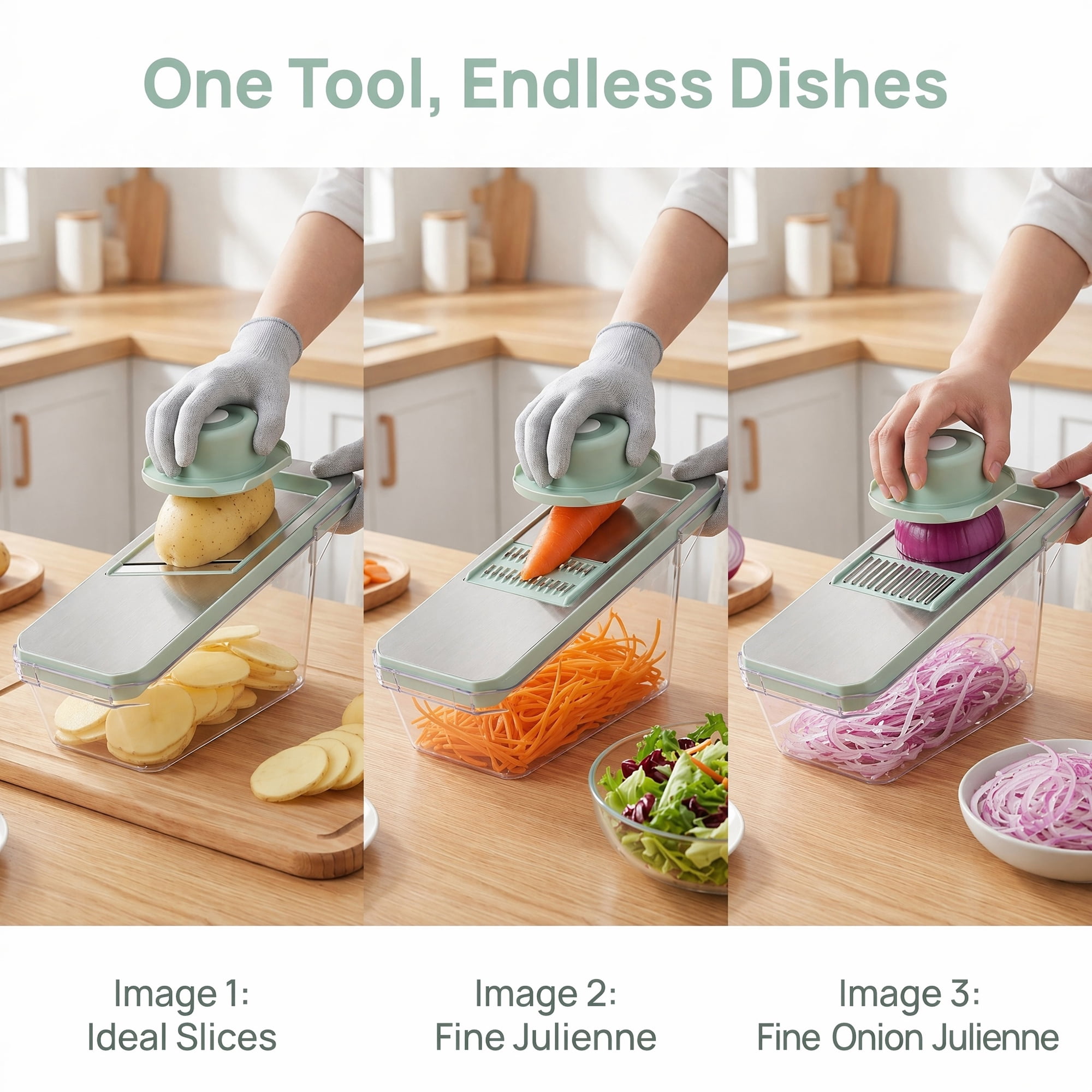 Unique Bargains Kitchen Slicer and Vegetable Chopper for Cooking 3 in 1(D) 10.8"x3.7"