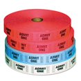 thumbnail image 1 of Pm Company 59001 Admit-One Bicket Paquet Multiple 4 Rouleaux 2 Rouge 1 Bleu 1 Blanc 2000/rouleau (Pmc59001), 1 of 2