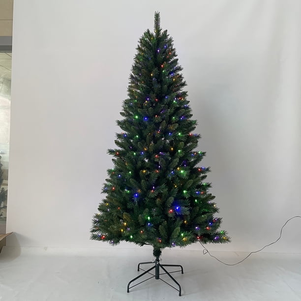 Venta al por mayor de árboles de decoraciones navideñas de tamaño personalizado, árboles de Navidad verdes premium preiluminados artificiales de 4 pies a 12 pies