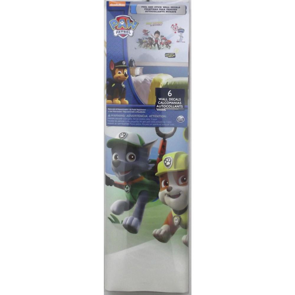 6 Piece Paw Patrol Peel & Stick Wall Decals Set Children Bedroom Removable Wall Decor Stickers