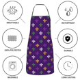 thumbnail image 6 of Yiaed Purple Mardi Gras Print Kitchen Apron with Hand Wipe Pockets,Big Pocket,Aprons for Women with Pockets, Waterproof for Cooking Baking, 6 of 7