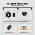 thumbnail image 3 of KFFKFF Pipe Rail for Stairs, 5FT Rail for Staircase, Carbon Steel Pipe Rail with 440LBS Weight Limit, Industrial Style Pipe Rail with Wall Mounting Brackets, Rounded Wall Rails, 3 of 9