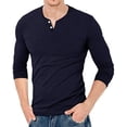 thumbnail image 2 of Aiyino Mens Henley Shirts Slim Fit Long Sleeve Beefy Fashion Casual Top Shirts of Cotton Shirts, 2 of 5