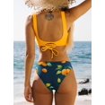 thumbnail image 3 of Women's Bikini Swimsuit Front Cross Lace Up Two Piece Bathing Suit, 3 of 7