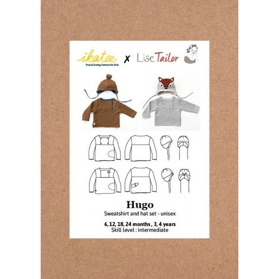 Ikatee Sewing Pattern Baby Hugo Sweatshirt & Hat Baby, Kids 6 months - 4 years