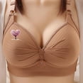 thumbnail image 2 of Wireless Bras for Women Plus Size Breathable Daily Underwear Small Print Bra Brown XS-4XL, 2 of 4