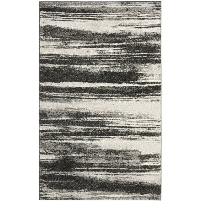 Safavieh Retro Collection RET2693-8479 Modern Abstract Dark Grey and Light Grey Square Area Rug (6' Square)