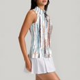 thumbnail image 4 of Women's Golf Shirts Printed Sleeveless Athletic Tank Tops Collared Zip Quick Dry Golf Top for Summer Sports Multicolor S, 4 of 6