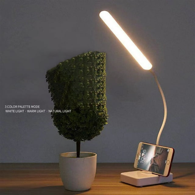 Lámpara de escritorio LED rosa, inalámbrica, recargable por USB, batería de 1200 mAh, control táctil, 3 colores, brillo ajustable, portátil para niños, lectura, estudio y lectura.