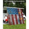 thumbnail image 3 of 4th of July RV Awning Sun Shade Screen 9'X7' Vintage American Flag Mesh Sunscreen Retro Wood Grain Awning Shade Screen with Zipper UV Blocker Completed Kits Outdoor Canopy for RV Motorhome Camper, 3 of 7