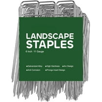 100 Pcs of 6 Inches Heavy Duty Galvanized Steel Garden Stakes for Securing Landscape Fabric, Ground Netting, and Fences