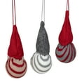 thumbnail image 3 of Set of 3 Red and Gray Santa Gnome Christmas Ornaments 4.75", 3 of 4