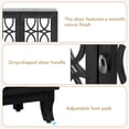 thumbnail image 3 of EUROCO 47.2'' Sideboard Storage Buffet Cabinet, Mirrored Buffet Cabinet with 3 Doors and Silver Handle for Living Room, Hallway, Dining Room, Black, 3 of 8