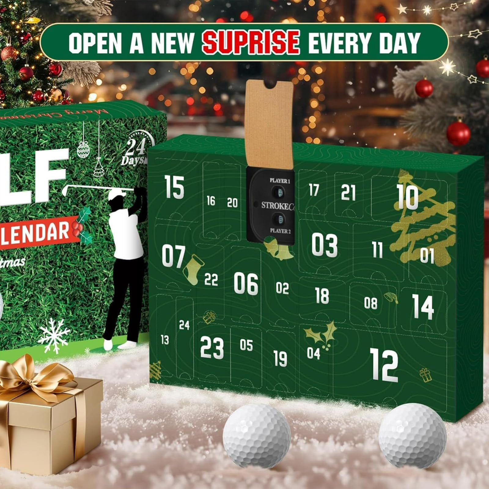 Cheapark2025 Golf Advent Calendar - 24 Days Christmas Countdown with Mini Golf Tools & Accessories, Perfect Gift for Golf Enthusiasts’ Home & Man Caves