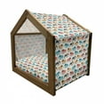 thumbnail image 2 of Animal Pet House, Retro Style Colorful Animals with Tusks Cartoon Style Wildlife Savannah Concept, Outdoor & Indoor Portable Dog Kennel with Pillow and Cover, 5 Sizes, Multicolor, by Ambesonne, 2 of 5