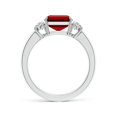 thumbnail image 2 of ANGARA Lab Grown 4 Ct Emerald-Cut Ruby and Half Moon Diamond Three Stone Ring for Women in 14K White Gold (Size-10x8mm) | July Birthstone, Anniversary, Jewelry Gift for Women | Lab-Grown Ruby Ring, 2 of 8