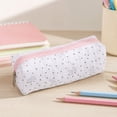 thumbnail image 6 of Btomtd Colorful Bow Print Pencil Pouch, Portable Zipper Pencil Case for Stationery and Cosmetics, Fabric Pencil Bag for Students, White, 6 of 7