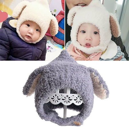 

Zhiyuan Baby Hat Ultra Soft Keep Warm Solid Color Autumn Winter Cute Rabbit Ear Boys Girls Beanies for Outdoor