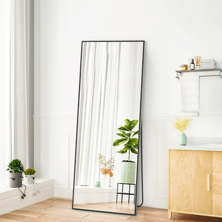 concetta 64 x21  rectangle full length mirror  full body standing mirror floor mirror  black