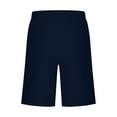 thumbnail image 5 of lcziwo Linen Bermuda Shorts for Girls Knee Length Casual Summer Capri Pants Solid Color Side Split Beach Shorts with Pockets Navy Ropa de Verano Para Mujer, 5 of 8