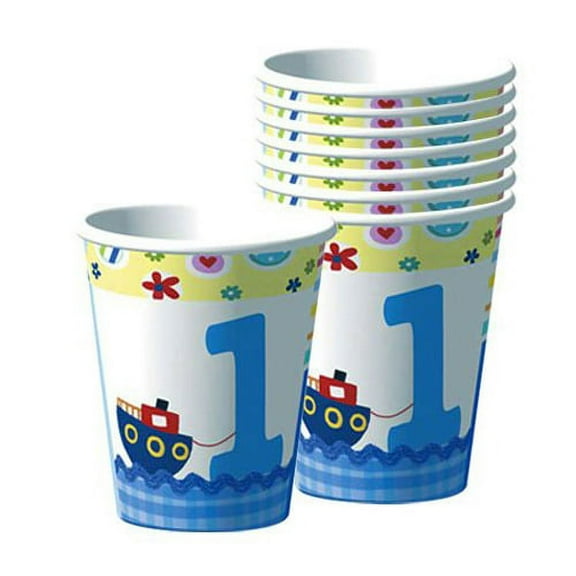 1st Birthday 'Baby Boy' 9oz Paper Cups (8ct)