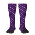 thumbnail image 2 of Lsque Purple Mardi Gras Printed Crew Socks Men's Women's LightWeight Thin Casual Calf Socks ,Knee High Socks,Cotton Socks, 2 of 9