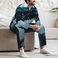 thumbnail image 7 of Naloa Blue Thunder Storm Dragon Men’s Pajamas Set - Long Sleeve Button Down Sleep Shirt and Pajama Bottoms Sleepwear Set-XX-Large, 7 of 7