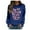 Blue, variant on Womens Valentine'S Day Pullover Letter Print Round Neck Womens Warm Clothing,Green,L