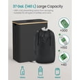 thumbnail image 3 of ZJTER Recycling Bin for Kitchen 37 Gallon. Bottle Recycling Container, Collection Bin, for Metal, Plastic, Paper, Glass, Inner Bag with Handles, Kitchen, Ink Black and Natural Beige URRB513B01, 3 of 7