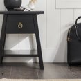thumbnail image 5 of Walker Edison 20” Japandi Pull-Ring 1-Drawer Bedside Table, Black, 5 of 20