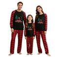 thumbnail image 4 of REORIAFEE Christmas Family Pajamas Matching Sets 2 Piece Kids Boys Girls Loungewear Long Sleeve Top and Pant Plaid Soft Lightweight Sleepwear Black 0-15T, 4 of 5