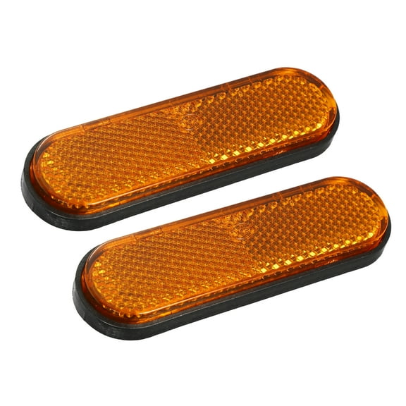 2pcs 3.98"x1.18" Universal Reflector Oval Motorcycle Bike Safety Increase Visibility and Safety Orange