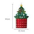 thumbnail image 2 of Calendario de Adviento navideño de fieltro para colgar en el árbol de Navidad, calendario de cuenta regresiva, decoración DIY para festivales para niños (verde oscuro), 2 of 8