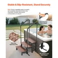 thumbnail image 3 of KFFKFF 3-Step Hot Tub Steps with Handrail, 25.2-Inch Wide Outdoor Spa Stairs, Durable Above-Ground/Inflatable Pool Ladder with 550 lbs Load Capacity, Versatile for Porch, Patio, Deck, and Trailers, 3 of 9