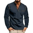thumbnail image 2 of Zedker Men's Henley Shirts Long Sleeve Casual Cotton T-Shirt Classic Button Basic Stylish Tees Tops, 2 of 6