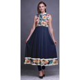 thumbnail image 2 of Bimba Royal Blue Watercolor Anarkali Dress Mandarin Collar Sleeveless Kurtis for Women Print Maxi Dress XXX-Large, 2 of 6