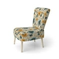 thumbnail image 3 of Designart "Nostalgic Floral Mod Vibes" Yellow Midcentury Upholstered Accent Chair - Mid-Century Modern Arm Chair For Bedroom, 3 of 7