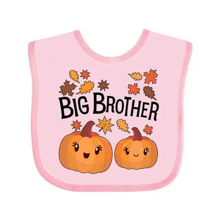 

Inktastic Big Brother Pumpkins with Fall Leaves Gift Baby Boy Bib