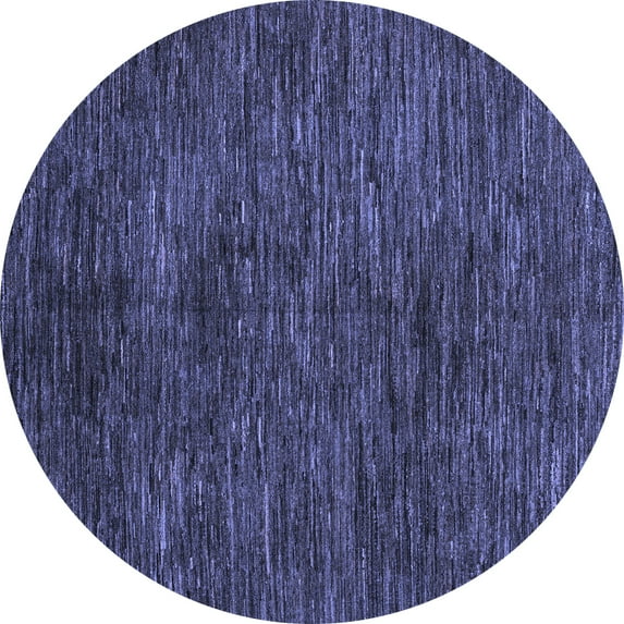 Ahgly Company Machine Washable Indoor Round Abstract Blue Modern Area Rugs, 5' Round