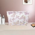 thumbnail image 5 of Unique Bargains 1 Pc Butterfly Print Drawstring Makeup Bag for Vacation Business Travel Polyester pink, 5 of 6