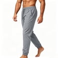 thumbnail image 4 of ctdiral Mens Stretchy Joggers Lightweight Running Sweatpants Elastic Waist Tapered Pants with Pockets Gray XL, 4 of 5