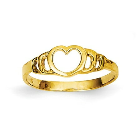 14k Yellow Gold Polished Heart Baby Ring