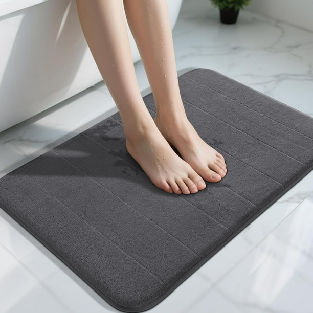 Alfombra de baño Yimobra Memory Foam, supersuave, 80 x 50 cm, color gris oscuro